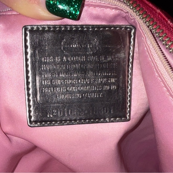 Coach Poppy Storypatch Glam Tote Hot Pink Jacquard Metallic Trim 2010 - Picture 3 of 16